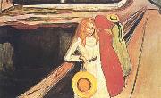 Edvard Munch Girl on a Bridge painting
